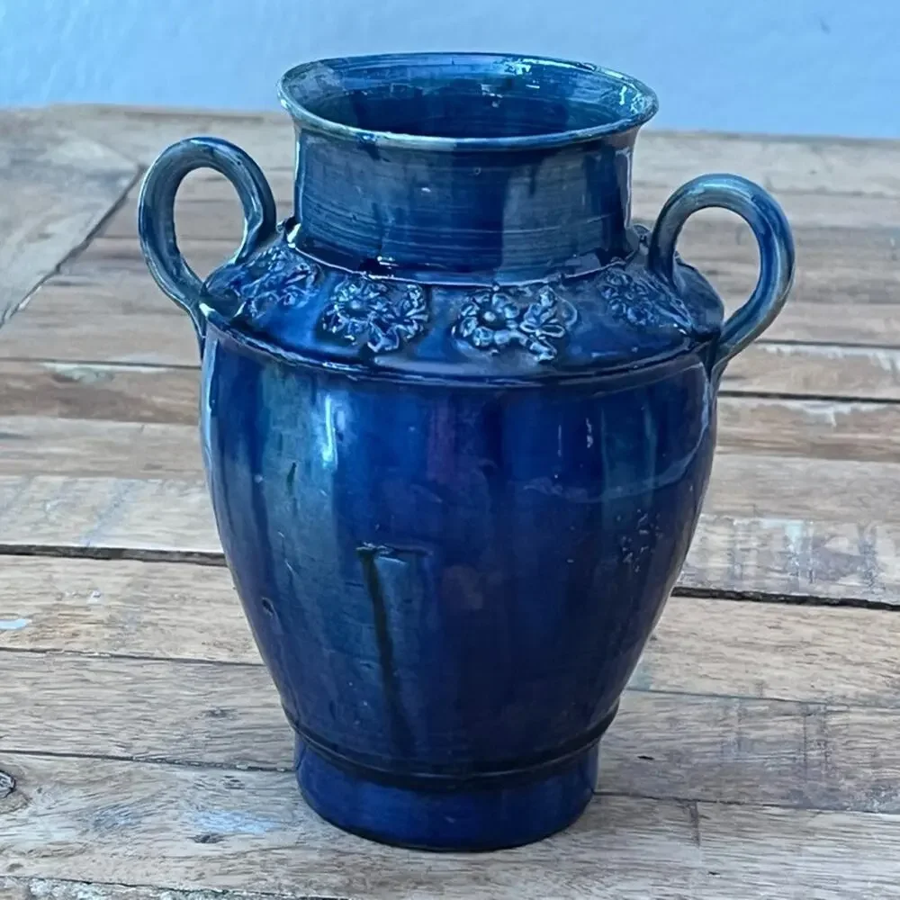 Antique Ceramic Dragon Ear Vase 5.75